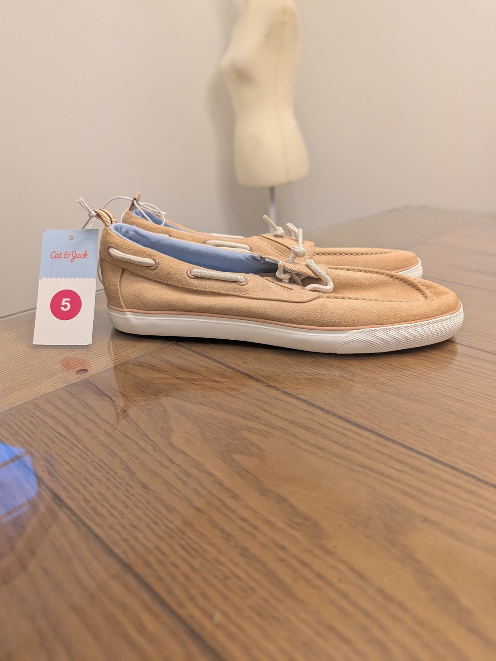 Kids' Reece Boat Shoes - Cat & Jack Size 5 Tan